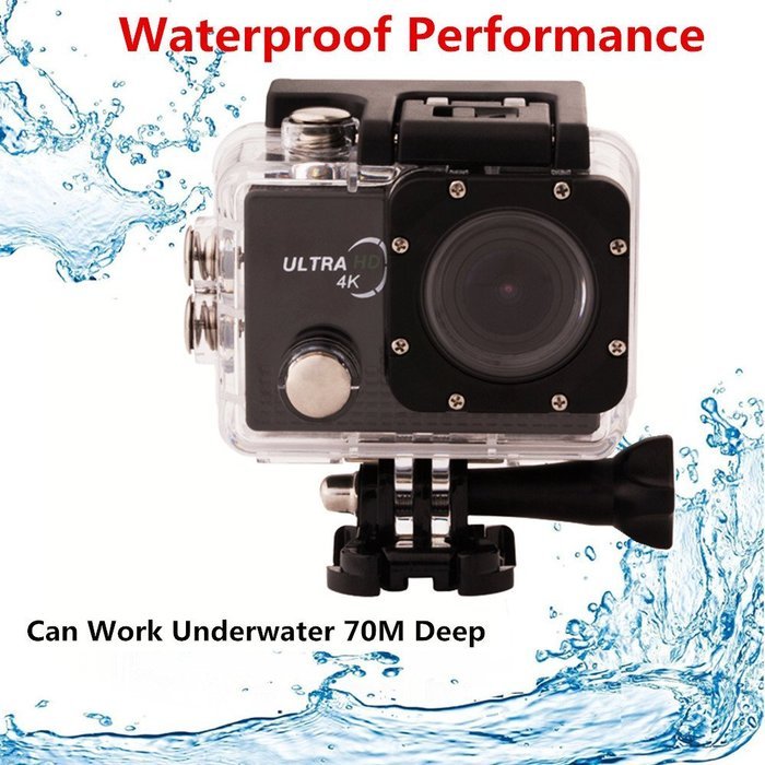 Action Camera 4K HD 1080P Waterproof Sport DV with 3 Color Panel (Silver) N7
