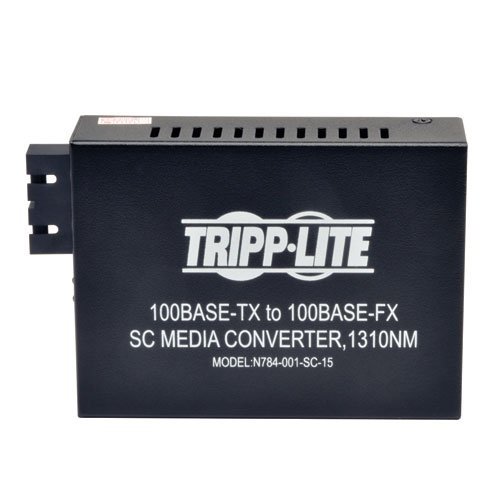 TRIPP LITE N784-001-SC-15 10/100 UTP to Singlemode Fiber Media Converter 15kM RJ45/SC N3