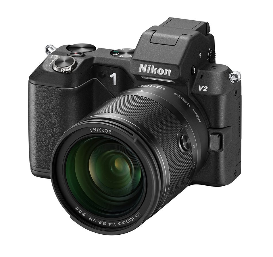 Nikon mirrorless single-lens 10x zoom kit 1 NIKKOR VR Nikon 1 V2 compact 10-100mm f / 4-5.6 included Black N1V210ZKBK...