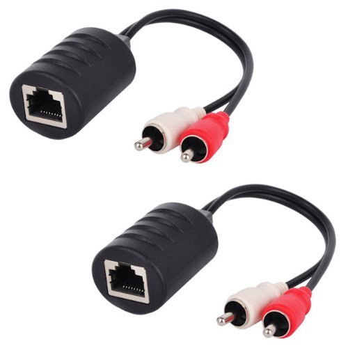 Stereo RCA To Stereo RCA Audio Extender Over Cat5