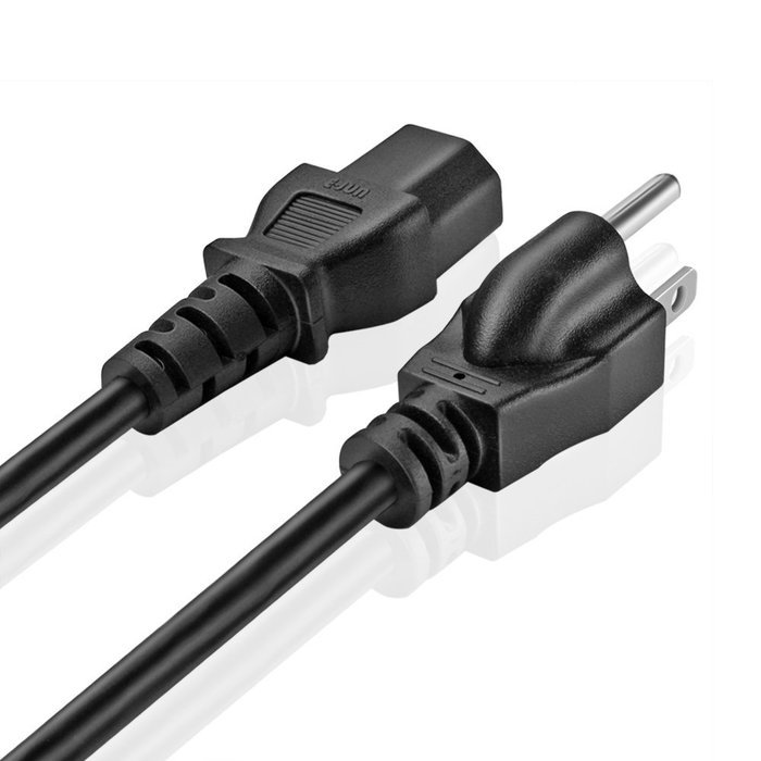 TNP Universal Power Cord (6 Feet) - NEMA 5-15P to IEC320C13 Power Cable Wire Connector Socket Plug Jack - Black N5