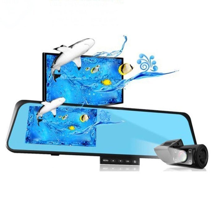 HD 4.3 1080p Dual Lens Video Recorder Dash Cam Rearview Mirror Car Camera DVR from DDLBiz N8