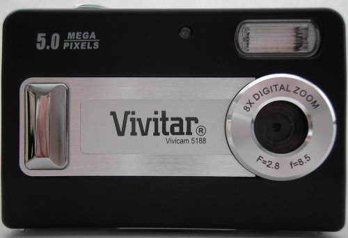 Vivitar ViviCam 5188 5MP CMOS, 8x Digital Zoom, 2" LCD Digital Camera (Black) N2