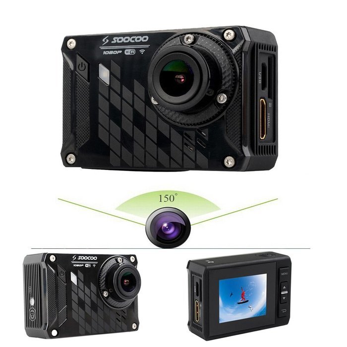 Andoer SOOCOO S33WS Pro WiFi Sport Action Camera 1080P 16MP 150 Degree Wide Angle 30M Waterproof DVR FPV with... N4