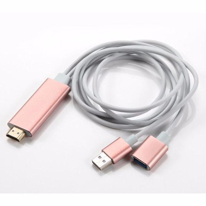 M.Way Aluminium Universal MHL Micro USB to HDMI Cable 6Ft 3 in 1 HD 1080P Type-C Miracast AirPlay Mirroring/ HDTV... N6