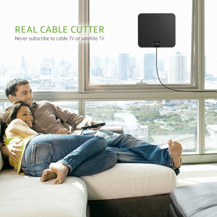 Pictek HDTV Antenna, Indoor Digital TV Antenna 35Miles, with Al Material for Signal Reception N7