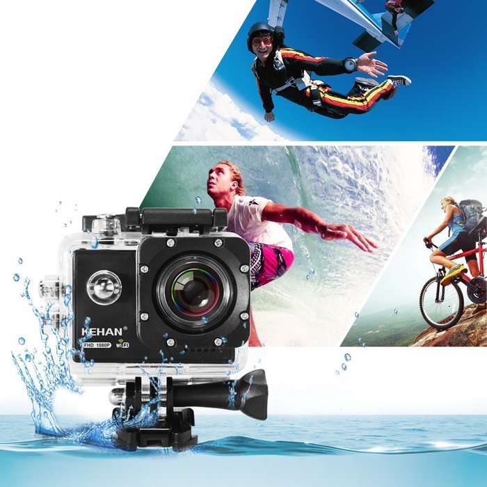 KEHAN C70 Full HD 1080P 60fps 2.0" Mini Wi-Fi Sports Action Camera 170 Degree Wide Lens with Time-Lapse/Loop Recording... N7
