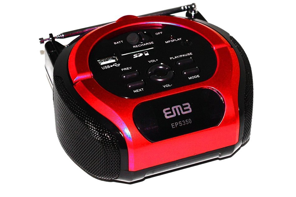 EMB Eps350 Sd/Mp3/Usb/Pc Portable Boombox Red N4