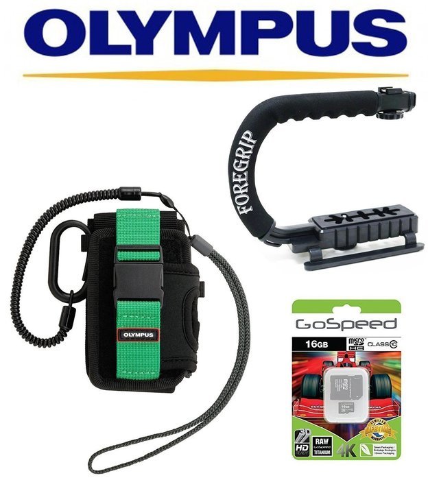 Olympus TG-Tracker Accessory Bundle w/ Olympus Custom TG-Tracker Case CSCH-125 (Black) + ActionGrip Professional...