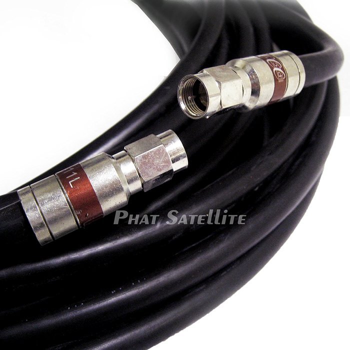 150ft Black Direct Burial Underground Rg-11 Cable Gel Coated for Moisture and Soil Acidity Tolerance with Compression...