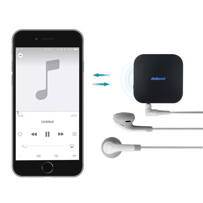 dodocool Bluetooth Audio Adapter, 2-in-1 Wireless Receiver Transmitter with 3.5mm Audio Jack for Home Audio Music... N2