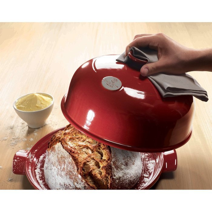 2 Piece Bread Cloche and Mixing Bowl Color: Burgundy N3