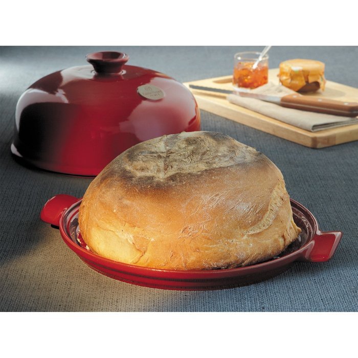 2 Piece Bread Cloche and Mixing Bowl Color: Burgundy N4