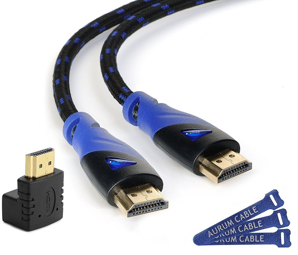 Aurum Ultra Series - High Speed HDMI Cable 20 Ft with Ethernet - Supports 3D & ARC [Latest Version] + Right Angle...