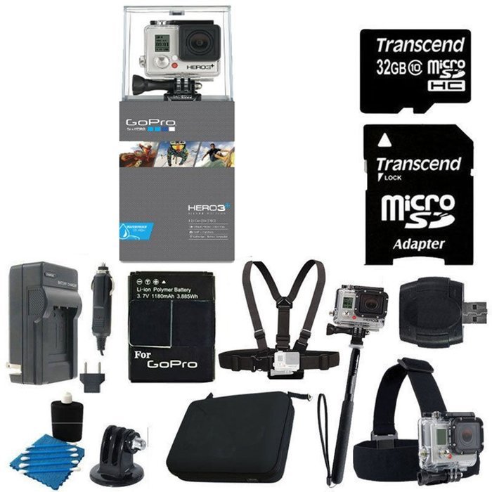 GoPro HERO3+: Silver Edition Camera HD Camcorder With Replacement Lithium Ion Batteries + Charger with Car Charger... N2