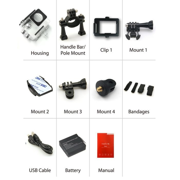 Coplux Wireless Wifi action camera H.264 Full HD 1080p with 12.0MP Wifi Waterproof Action Camera Camcorder, Bicycle... N5