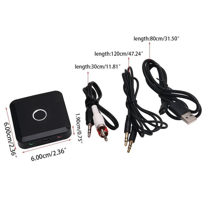 Slaxry Wireless Bluetooth 4.0 Transmitter and Receiver 3.5mm 2 in1 Stereo Audio Adapter N6