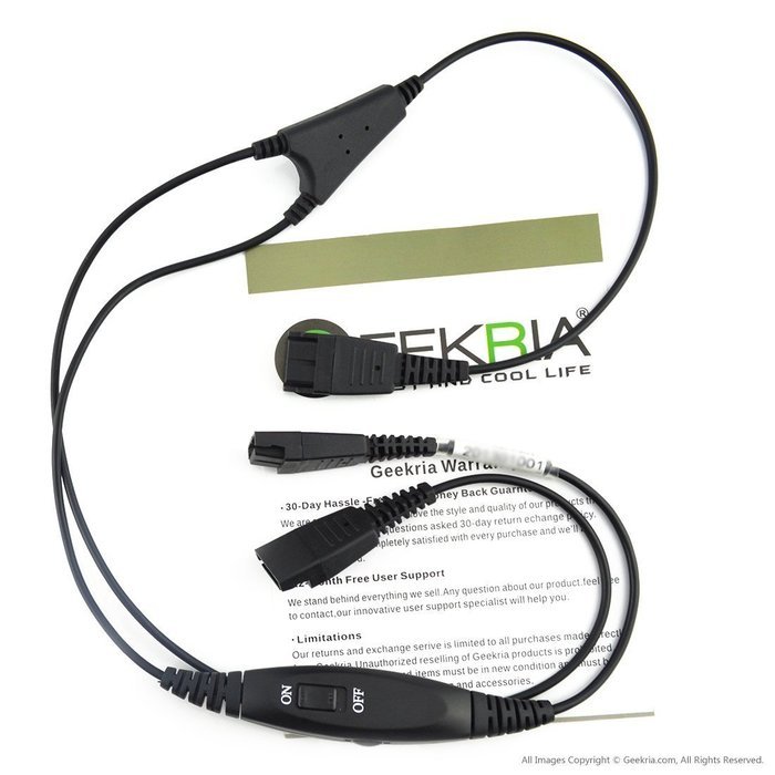 Jabra Headset Splitter Cable / Audio Cable / Training Cable / Cord with Observer Receive-Only and 2 Quick-Disconnects N3