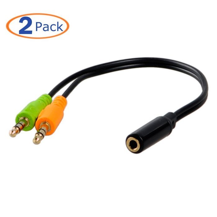 Conwork Headset Jack Adapter Splitter for iPhone 6/5/4s, iPad, Split 4-Pole 3.5mm Stereo into Separate Headphone... N3