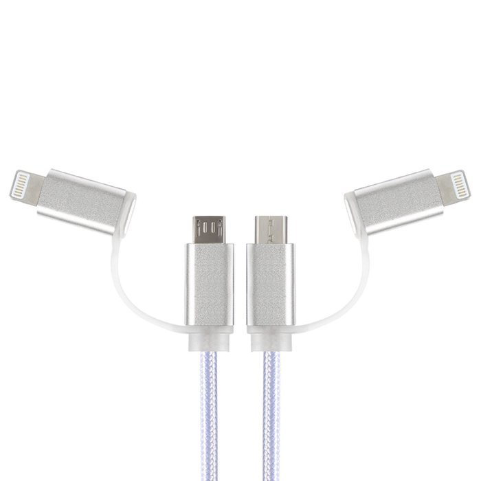 [4 Pack, 2-in-1] EReach 1 FT Lightning and Micro USB Nylon Braided High Speed Charge and Sync Cable Cord for iPhone... N6