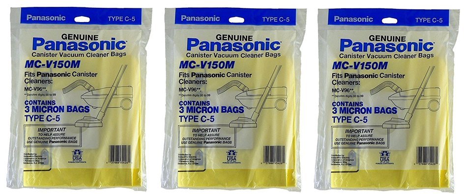 PANASONIC MC-V150M 3-Pack of Vacuum Bags