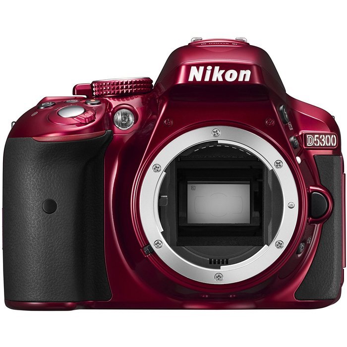 Nikon D5300 Digital SLR Camera & 18-55mm G DX II AF-S Zoom (Red) with 55-200mm DX AF-S ED Zoom-Nikkor Lens