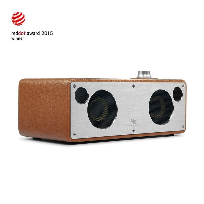 GGMM M3 Retro Wi-Fi/Bluetooth Stereo Wireless Leather Speaker | Featuring 40W Output, Multi-Room Play, Airplay... N12