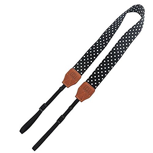 Teanfa Black Spot Camera Strap Shoulder Neck Camera Belt For Canon Nikon Olympus Panasonic Pentax Sony SLR/DSLR... N7