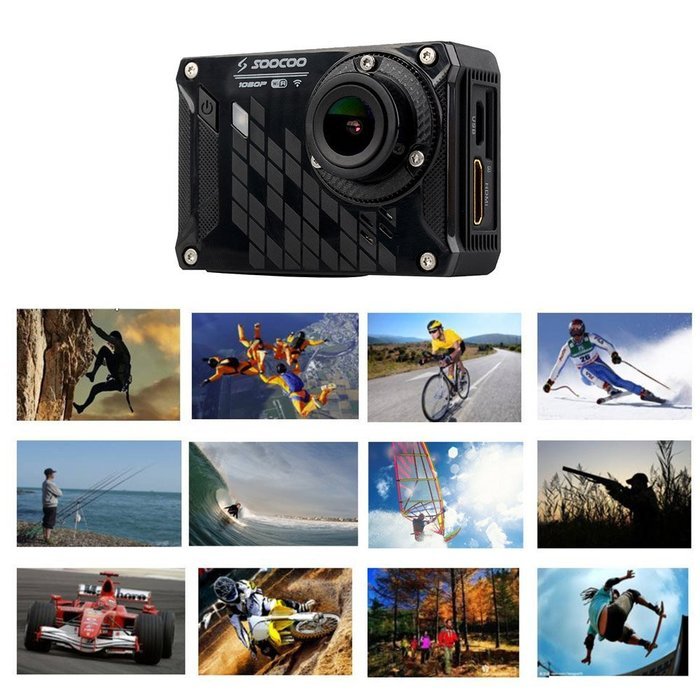 Andoer SOOCOO S33WS Pro WiFi Sport Action Camera 1080P 16MP 150 Degree Wide Angle 30M Waterproof DVR FPV with... N6