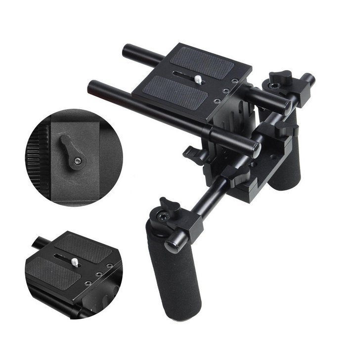 DSLR Stabilizer Shoulder Rig +Follow Focus+ Matte Box HD Video Camera Top Handle N4