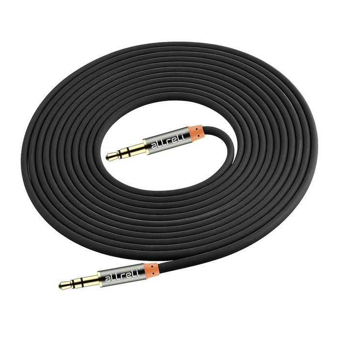 aLLreLi&reg; 3.3ft 3.5mm Male to Male Stereo Audio AUX Cable Black for Headphones, iPods, iPhones, iPads, Smartphones... N20