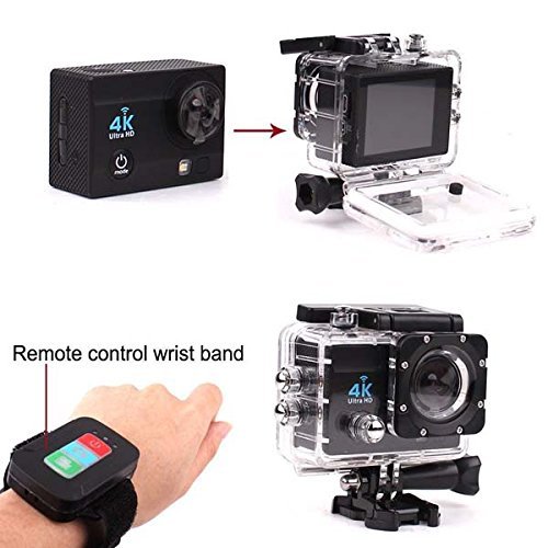 51youg 4K Ultra HD 30M Deep Diving Sports Video Helmet Camera Mini DV RF Wifi Remote Control 2.0" TFT LCD 170&deg;... N4