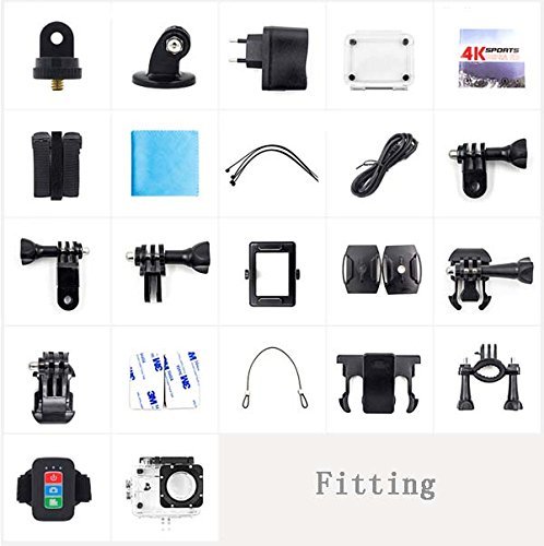 51youg 4K Ultra HD 30M Deep Diving Sports Video Helmet Camera Mini DV RF Wifi Remote Control 2.0" TFT LCD 170&deg;... N5