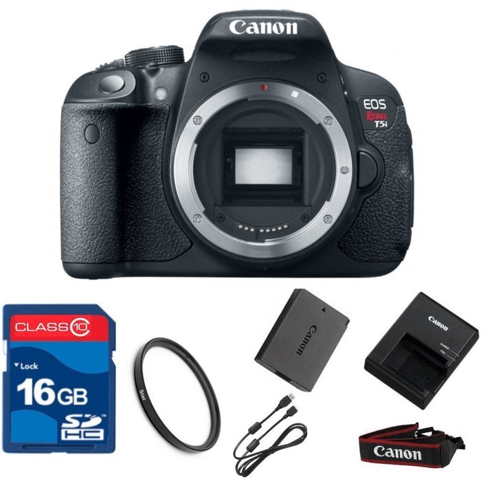 Canon T5I DSLR Camera Body Only (NO LENS)+ 16GB Memory + UV Filter + Deluxe Value - International Version