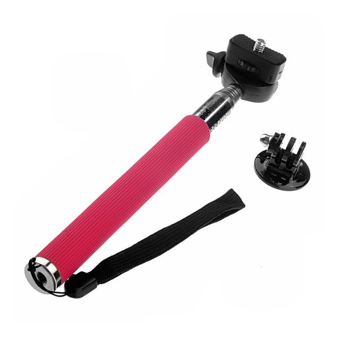 TARION&reg; Handheld Monopod Tripod with Adapter Red for Gopro Hd Hero 1 2 3 4 Action Sports Video Cameras N3