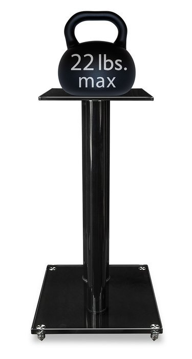 Mount-It! 2 Satellite Speaker Stands for Surround Sound Home Theaters, Glass and Aluminum, Black (MI-28) N11