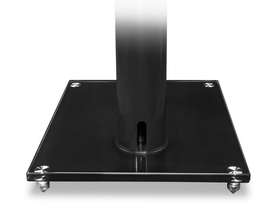 Mount-It! 2 Satellite Speaker Stands for Surround Sound Home Theaters, Glass and Aluminum, Black (MI-28) N12
