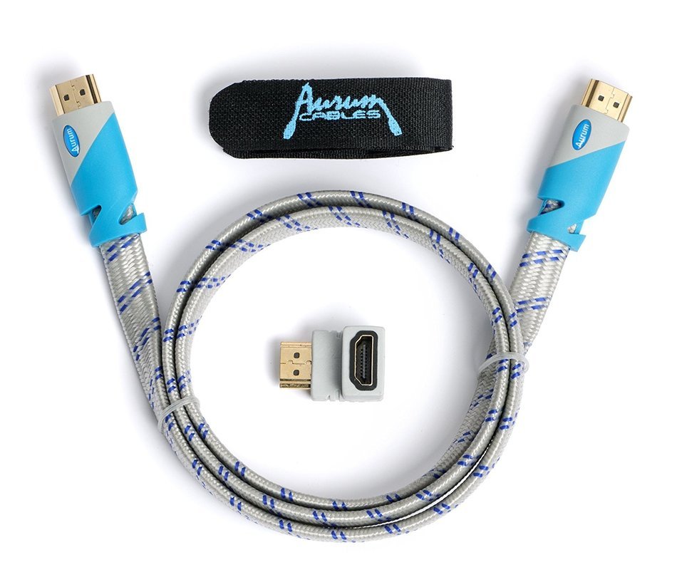 Aurum Flat Series - Flat HDMI Cable with Ethernet (12 FT) - Supports 3D & Audio Return Channel [Latest Version... N9