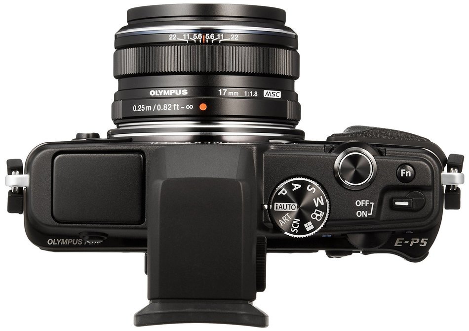 Olympus E-P5 17mm f1.8 and VF-4 16.1 MP Compact System Camera with 3-Inch LCD (Black) - International Version... N6