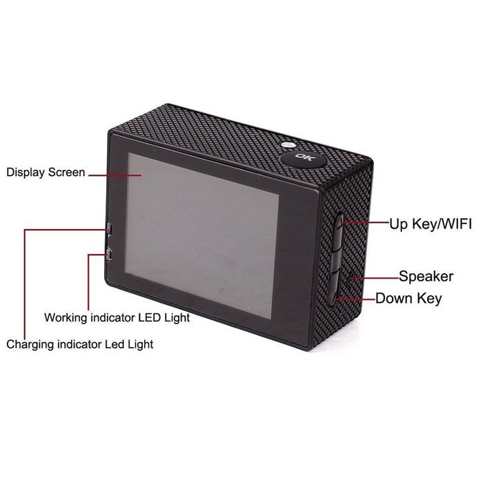 4K Ultra HD Wifi Sports Cam,2.0" 1080P 16MP Screen 170 Super Wide Angle Lens with 2.4G Wireless RF Remote Control... N7