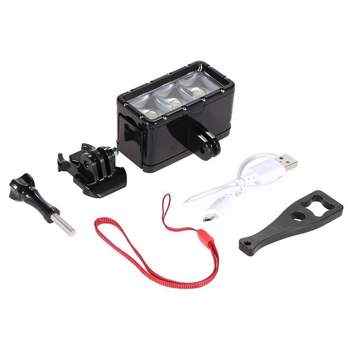 Andoer&reg; 3pcs LEDs Fill-in Light Diving Video Light Mini Spotlight Waterproof Underwater 30M Light Built-in Rechargeable... N9