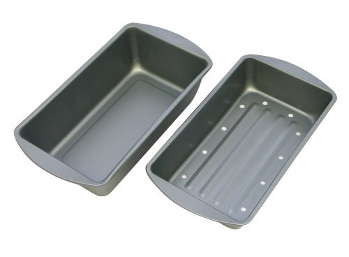 OvenStuff Non-Stick 9.25 Inch x 5.25 Inch x 2 Inch Meatloaf Pan with Fat-A-Way Insert