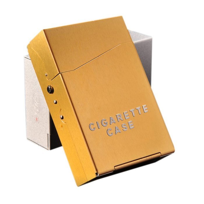 Bleiou 2PCS Aluminum 20 Pieces Cigar Cigarette Tobacco Holder Storage Case Pocket Box Auto High-grade Men's Cigarette... N6