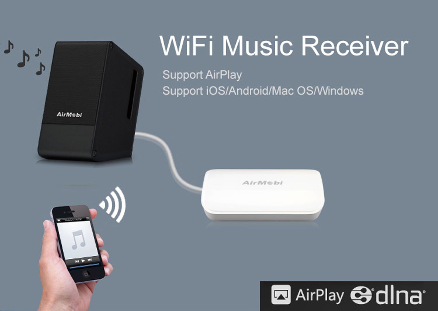 Wireless WiFi Audio Music Receiver/Adapter & Range Extender - Streams ...