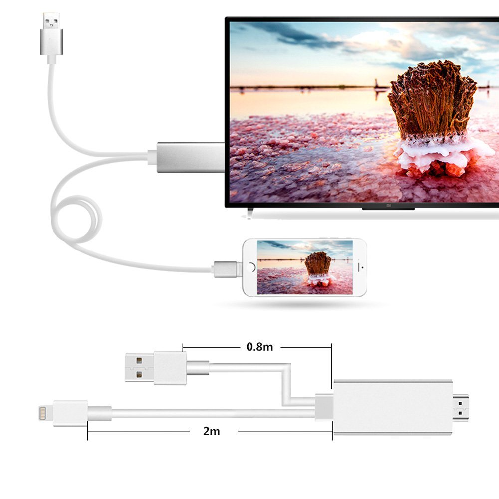 Reelva Micro USB To HDMI Cable,Micro USB To HDMI 1080P HDTV Adapter