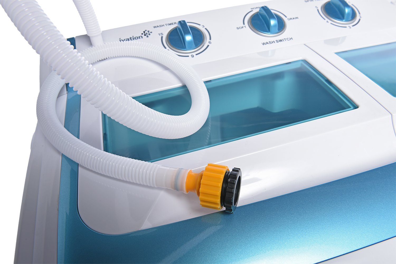 Ivation Small Compact Portable Washing Machine Twin Tub Washer & Spin