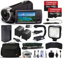 Sony HDR-CX440 Full HD Handycam Camcorder Video Camera + 128GB Memory + Charger with Car/Euro Adapter + Action...