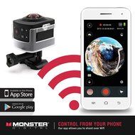 Monster Vision 360 Camera 1080p 60 fps Action Camera, 16GB MicroSD included, Ultra Wide Angle, WiFi Enabled [CAMVI... N35