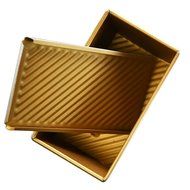 MyLifeUNIT Nonstick Loaf Pan, Aluminized Steel Bread Toast Mold with Cover, Gold N3