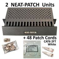 Neat Patch Cable Manager (10 Units) w/ 240 CAT6 Patch Cables (2FT Green) N93